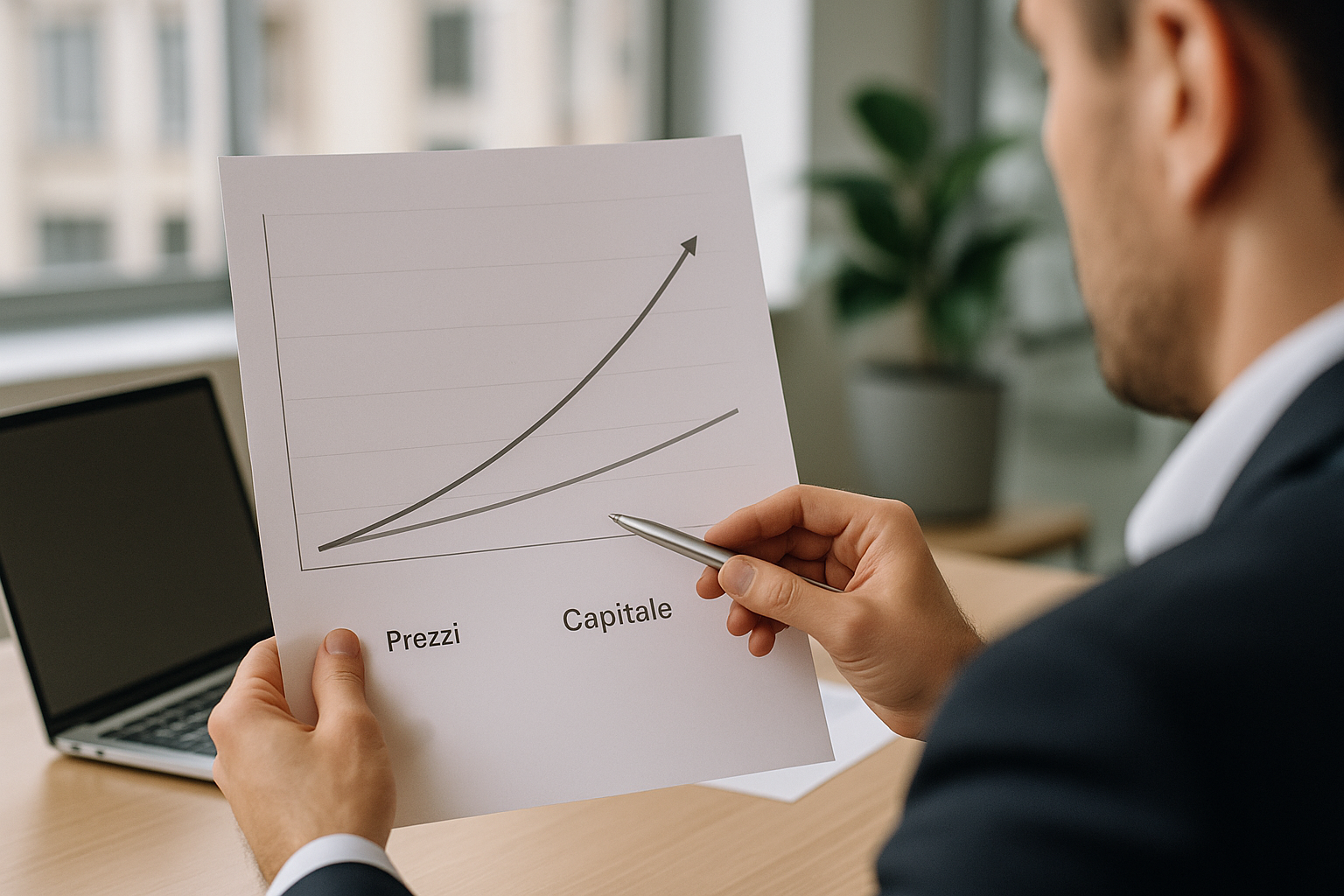 Confronto tra crescita del capitale e aumento dei prezzi per spiegare il rendimento reale