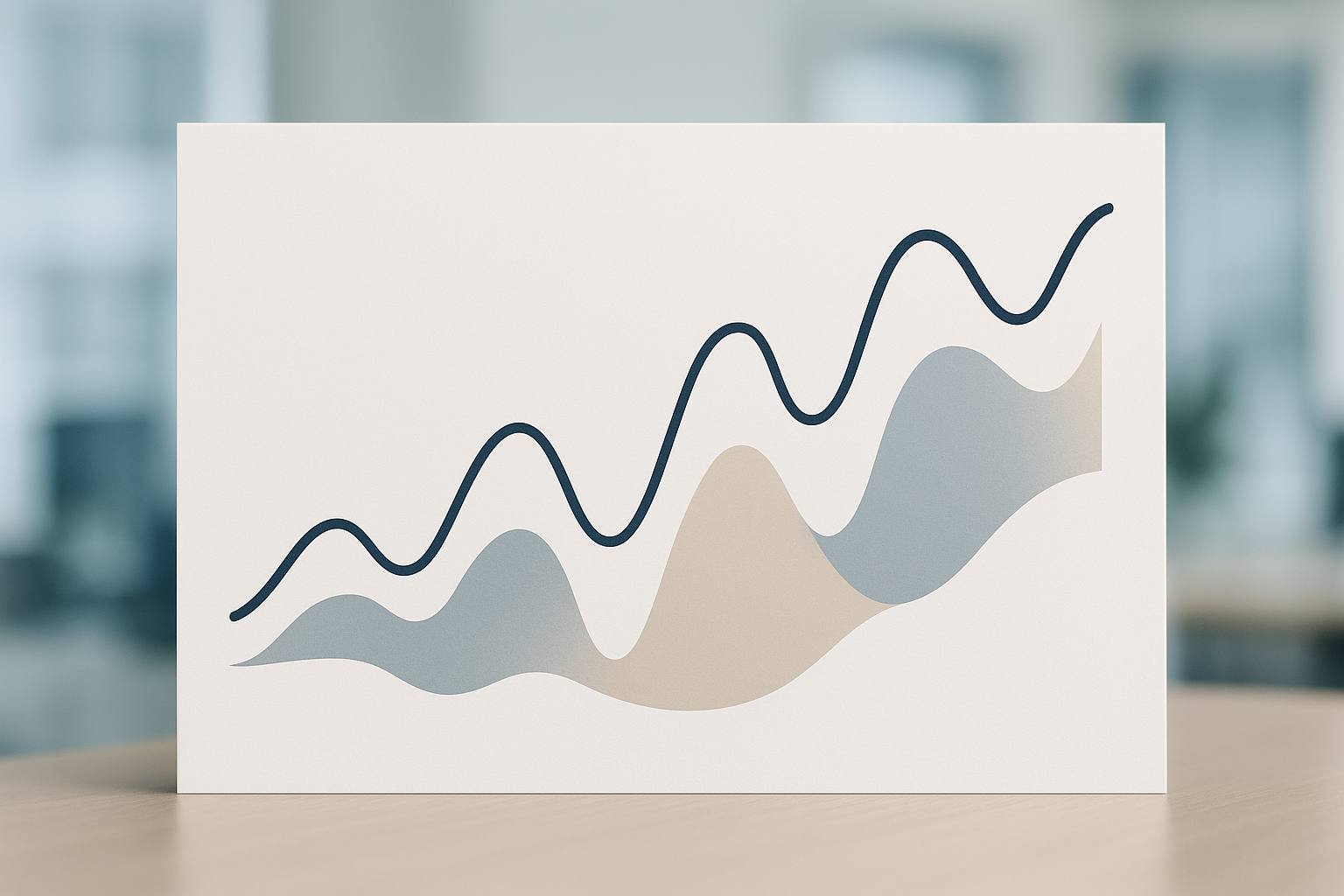 Grafico stilizzato che mostra oscillazioni dei prezzi e fasi di drawdown e recupero