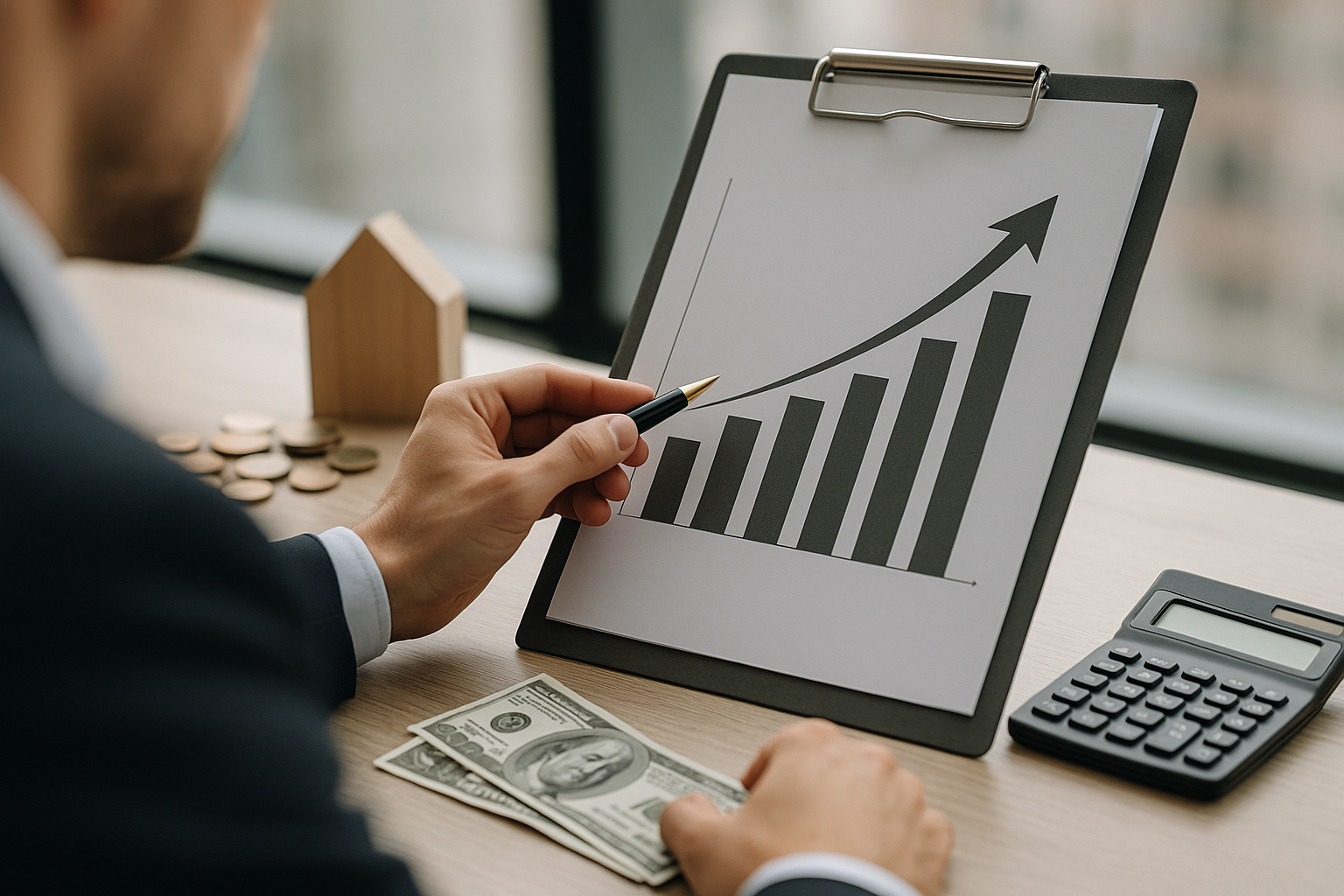 Grafico stilizzato di mercato in rialzo che suggerisce ottimismo e rischio di valutazioni elevate